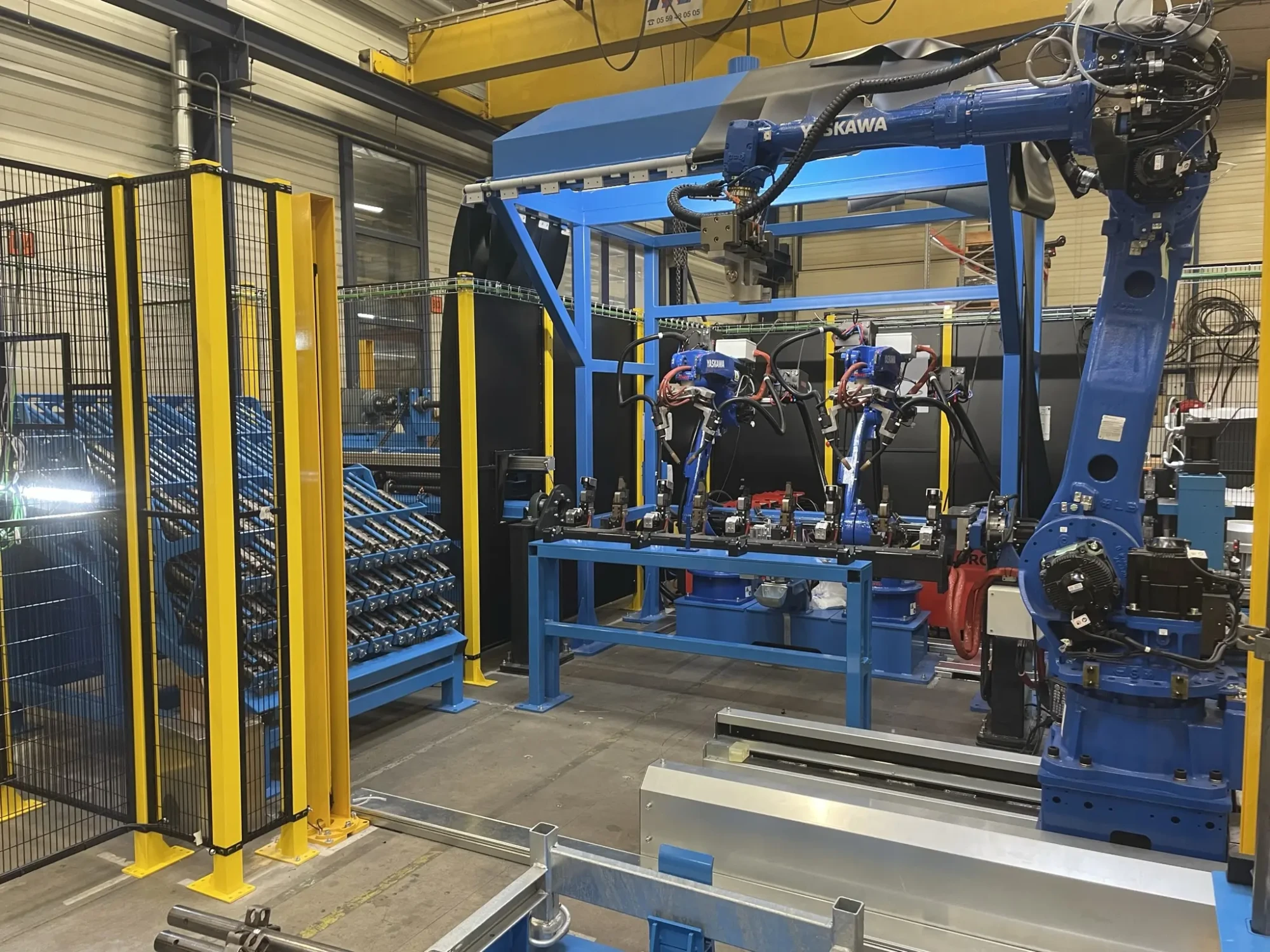 Ligne de soudage avec plusieurs robots